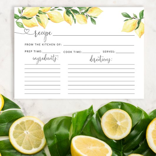 Lemon Vrijgezellenfeest Recipe Card