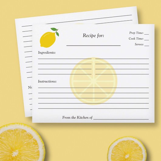 Lemon Vrijgezellenfeest Recipe Card