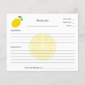 Lemon Vrijgezellenfeest Recipe Card (Voorkant)