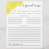 Lemon Vrijgezellenfeest Recipe Card Flyer (Voorkant)
