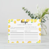 Lemon Vrijgezellenfeest Recipe Card Main Squeeze Informatiekaartje (Staand voorkant)