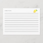 Lemon Vrijgezellenfeest Recipe Card Main Squeeze Informatiekaartje (Achterkant)