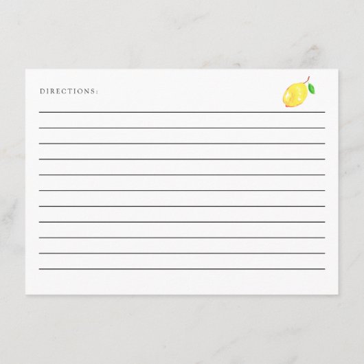 Lemon Vrijgezellenfeest Recipe Card Main Squeeze Informatiekaartje (Achterkant)