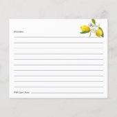 Lemon Vrijgezellenfeest Recipe Kaarten (Achterkant)