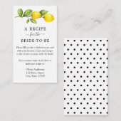 Lemon Vrijgezellenfeest Recipe Request Enclosure C Informatiekaartje (Voorkant / Achterkant)