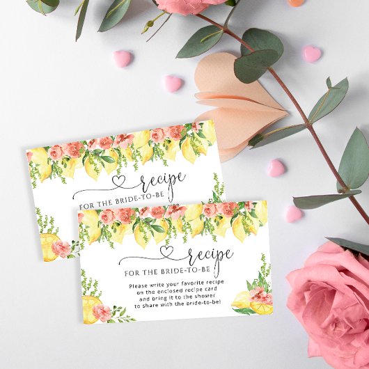 Lemon Vrijgezellenfeest Recipe Request Enclosure C Informatiekaartje