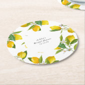 Lemon vrijgezellenfeest  ronde kartonnen onderzetter (Gebogen)