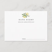 Lemon Vrijgezellenfeest Trouwdatum Night Idee Kaar Informatiekaartje (Voorkant)
