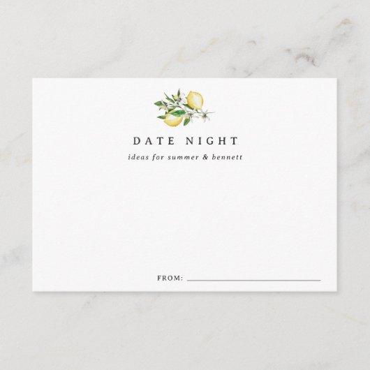 Lemon Vrijgezellenfeest Trouwdatum Night Idee Kaar Informatiekaartje (Voorkant)