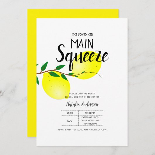 Lemon Vrijgezellenfeest vond haar hoofdpleidooi Kaart (Voorkant / Achterkant)