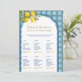 Lemon Vrijgezellenfeest Wat zit er in je tas spel Kaart (Staand voorkant)