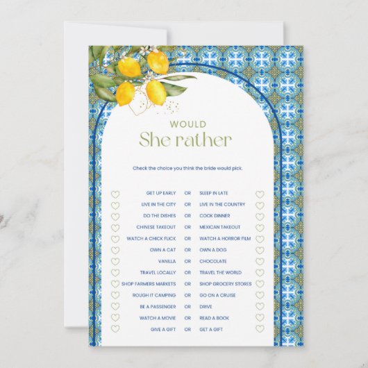 Lemon Vrijgezellenfeest wil dat ze liever Kaart (Voorkant)