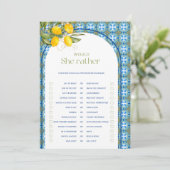 Lemon Vrijgezellenfeest wil dat ze liever Kaart (Staand voorkant)