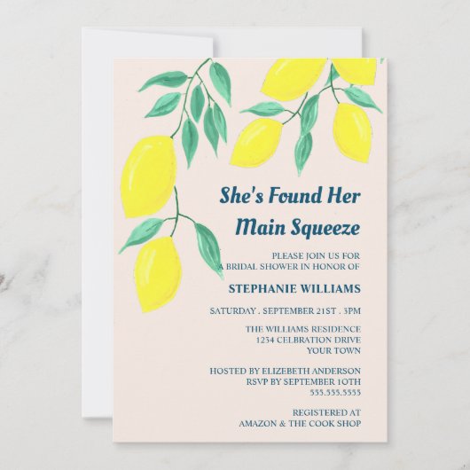 Lemon Vrijgezellenfeest Ze heeft haar hoofdplein g Kaart (Voorkant)