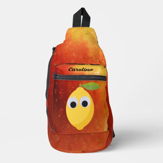 Lemon, vruchten met goede ogen en appel sling bag (Voorkant)