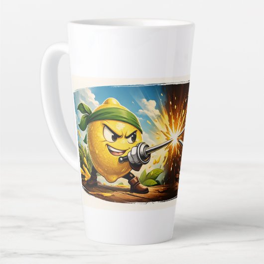 Lemon vs Coffee Duel Mug,Large Latte Mug, 503 ml   Latte Mok (Linkerhoek)