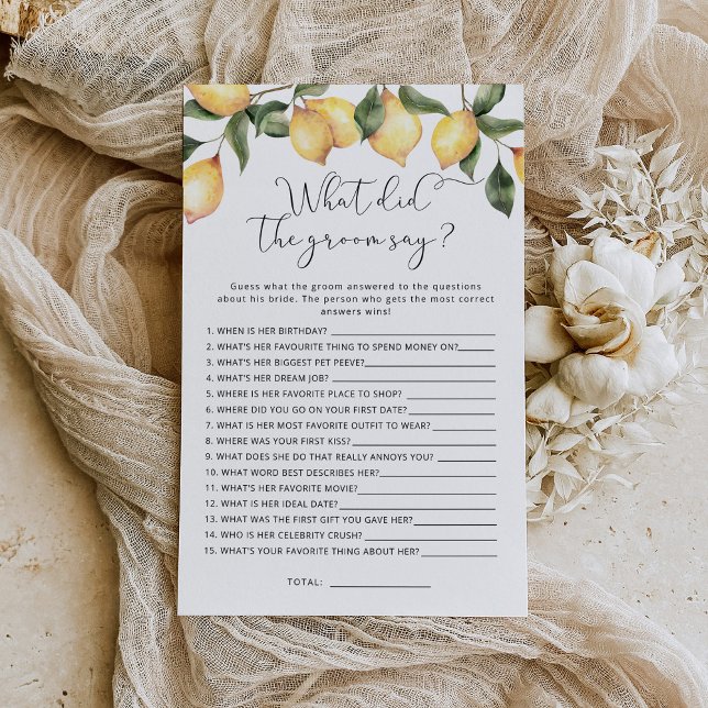 Lemon Wat zei de groom over vrijgezellenfeest game (Creator heeft geüpload)