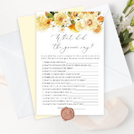 Lemon Wat zei de groom over vrijgezellenfeest game