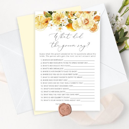 Lemon Wat zei de groom over vrijgezellenfeest game