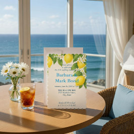 Lemon Watercolor 25th Wedding Anniversary  Kaart