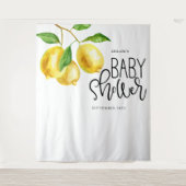 Lemon Watercolor Baby Shower Wandkleed (Voorkant)