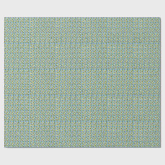 Lemon Watercolor Blue Mediterranean Tile Pattern Cadeaupapier (Vlak)