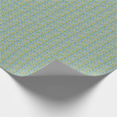 Lemon Watercolor Blue Mediterranean Tile Pattern Cadeaupapier (Hoek)