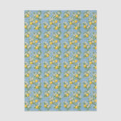 Lemon Watercolor Blue Mediterranean Tile Pattern Tissuepapier (Voorkant)