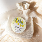 Lemon Watercolor bruiloftsshower stickerlabels Ronde Sticker