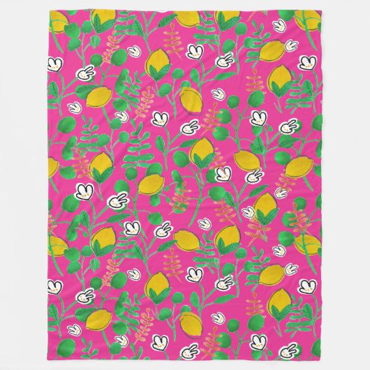 lemon watercolor  fleece deken (Voorkant)