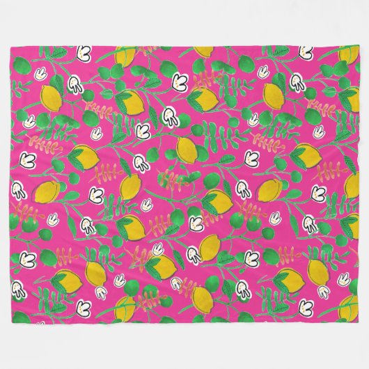 lemon watercolor  fleece deken (Voorkant (Horizontaal))