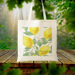 Lemon waterkleurige patroonwitte naam tote bag<br><div class="desc">Juist,  heerlijk modern waterkleurig citroenpatroon in geel,  groen en wit. Sjabloon voor jouw naam,  groene letters. Uitgewassen,  bleke kleuren.</div>