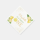 Lemon Waterverf 1e verjaardag Servet (Hoek)