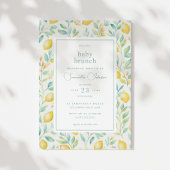 Lemon Waterverf Baby Brunch Elegant Baby shower Kaart
