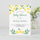 Lemon Waterverf Baby shower Kaart (Staand voorkant)