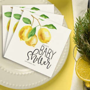 Lemon Waterverf Baby shower Napkins Servet