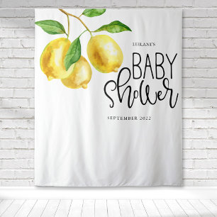 Lemon Waterverf Baby shower Wandkleed