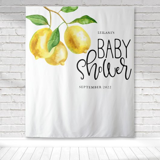 Lemon Waterverf Baby shower Wandkleed