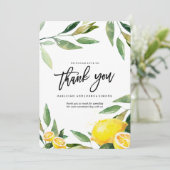 Lemon Waterverf bedankje Bedankkaart (Staand voorkant)