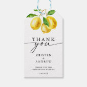 Lemon Waterverf bruiloft Dank u Cadeaulabel (Voorkant)