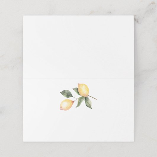 Lemon Waterverf bruiloft Plaatskaartje (Buitenkant ongevouwen)