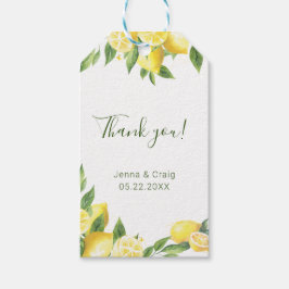 Lemon Waterverf Dank u Cadeaulabel