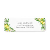 Lemon waterverf elegant Italiaans retouretiket Etiket (Voorkant)
