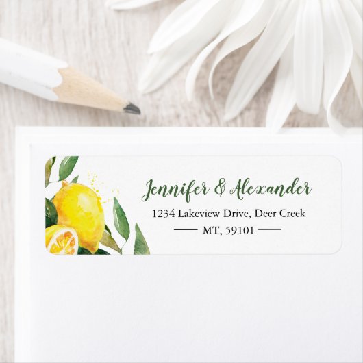 Lemon-Waterverf Etiket (Insitu)