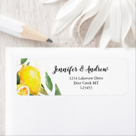 Lemon-Waterverf Etiket