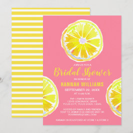 Lemon-Waterverf met roze Vrijgezellenfeest Kaart