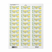 Lemon Waterverf Moderne Return Address Label (Full Sheet)