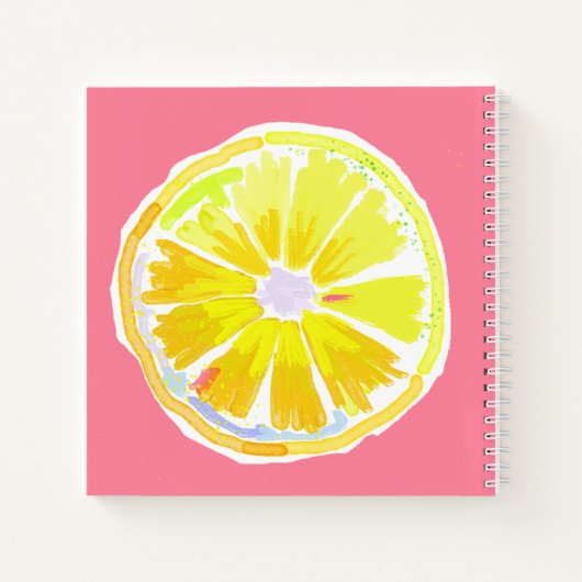 Lemon Waterverf Monogram roze Modern zakboek Notitieboek (Achterkant)