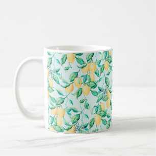 Lemon-waterverf naadloos patroon koffiemok