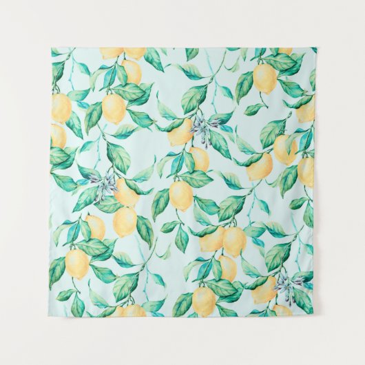Lemon-waterverf naadloos patroon wandkleed (Voorkant)